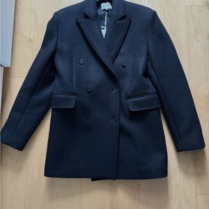 LOULOU STUDIO Black Double-Breasted Pea Coat